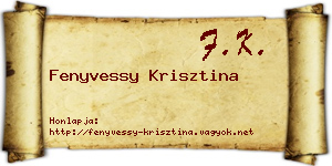 Fenyvessy Krisztina névjegykártya