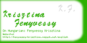 krisztina fenyvessy business card